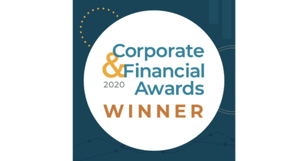 corporate and financial awards winners badge