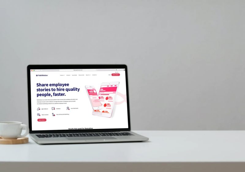 pathmotion on a macbook screen on a desk