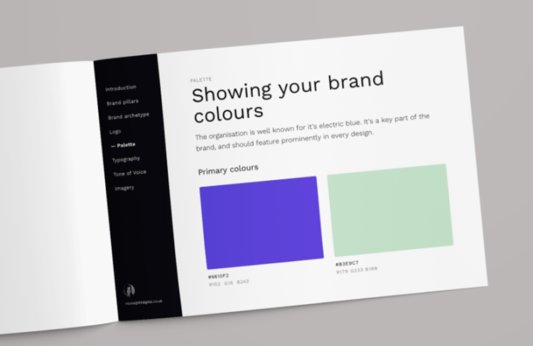 showing your brand colours screenshot