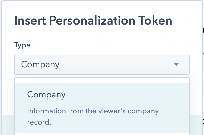 Website personalisation drop down